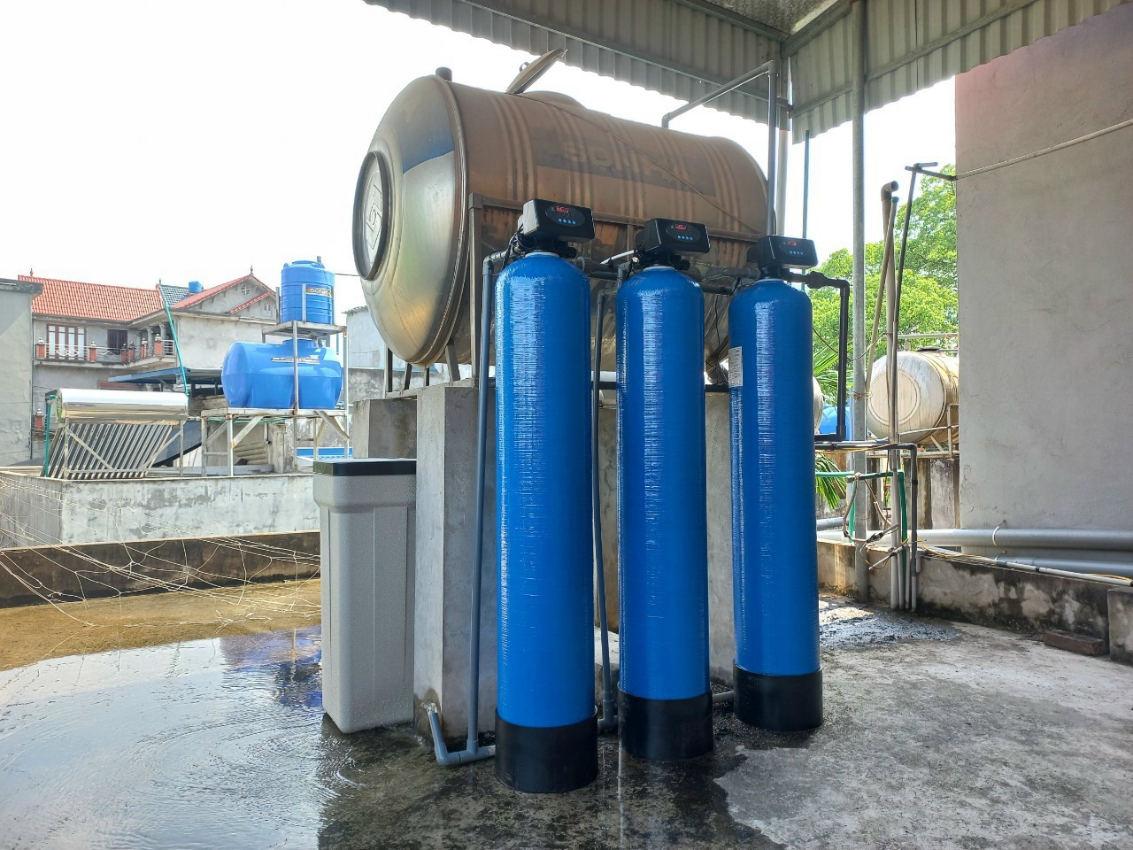 Hệ thống lọc nước giếng khoan gia đình xử lý nước nhiễm sắt, nước có mùi tanh