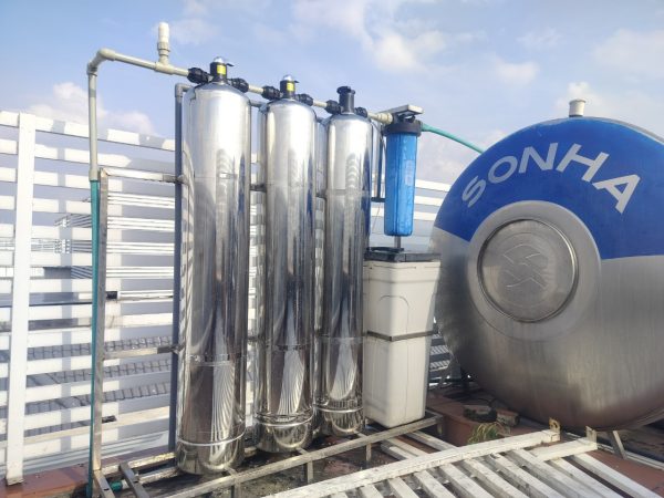 Bộ lọc nước tổng biệt thự inox 304 xử lý nước máy nhiễm tạp chất, canxi, nước có mùi